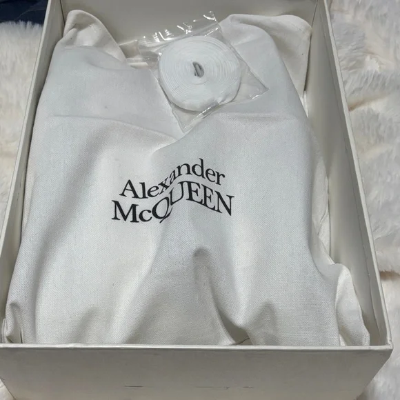 Alexander McQueen Men’s White Sneakers with Iridescent Detail - Picture 4 of 4